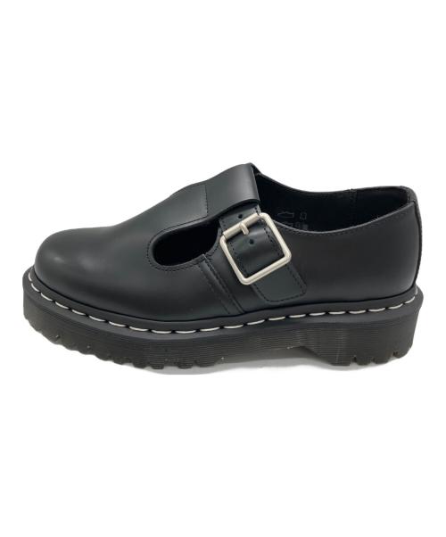 Dr.Martens（ドクターマーチン）Dr.Martens (ドクターマーチン) POLLEY BEX ホワイトステッチ Tバー シューズ ブラック サイズ:UK4の古着・服飾アイテム