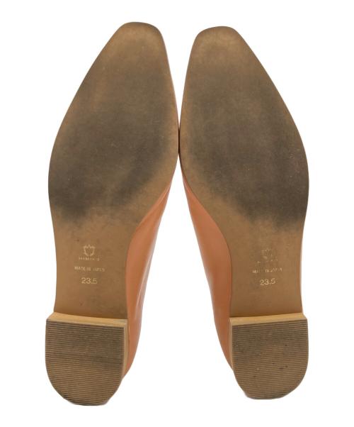 卑弥呼（ヒミコ）卑弥呼 (ヒミコ) 【撥水レザー】Vカットレースアップパンプス ブラウン サイズ:23.5の古着・服飾アイテム