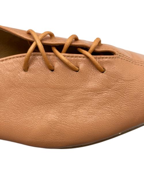 卑弥呼（ヒミコ）卑弥呼 (ヒミコ) 【撥水レザー】Vカットレースアップパンプス ブラウン サイズ:23.5の古着・服飾アイテム