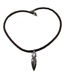 POLICE（ポリス）の古着「レザーペンダントネックレス」｜ブラウン