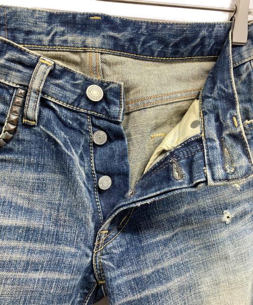 Hysteric Glamour（ヒステリックグラマー）Hysteric Glamour (ヒステリックグラマー) スタッズ ダメージデニム インディゴ サイズ:28の古着・服飾アイテム