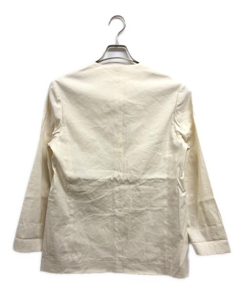 BALLSEY（ボールジィ）BALLSEY (ボールジィ) テンセルリネンストレッチ ノーカラージャケット アイボリー サイズ:34の古着・服飾アイテム