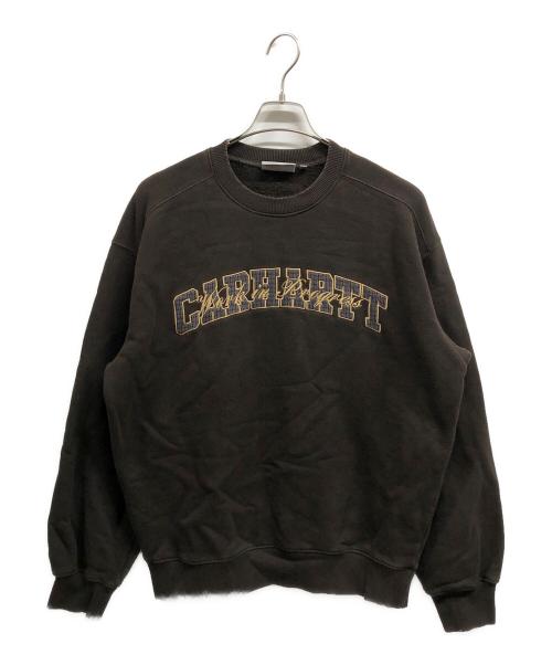 CarHartt（カーハート）CarHartt (カーハート) ロゴスウェット/CarHarttスウェット ブラウン サイズ:Sの古着・服飾アイテム