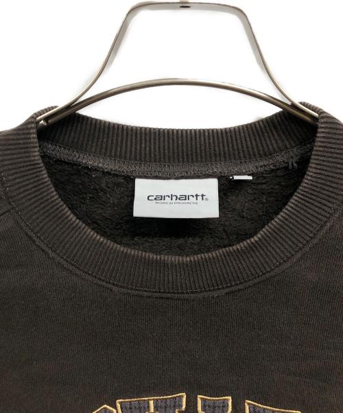 CarHartt（カーハート）CarHartt (カーハート) ロゴスウェット/CarHarttスウェット ブラウン サイズ:Sの古着・服飾アイテム