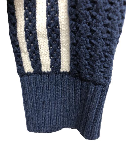 adidas（アディダス）adidas (アディダス) ADICOLOR KNITTED CREW SWEATSHIRT ネイビー サイズ:Mの古着・服飾アイテム