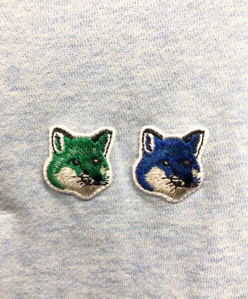 maison kitsune（メゾンキツネ）MAISON KITSUNE (メゾンキツネ) DOUBLE FOX HEAD SWEAT ブルー サイズ:Ｓの古着・服飾アイテム