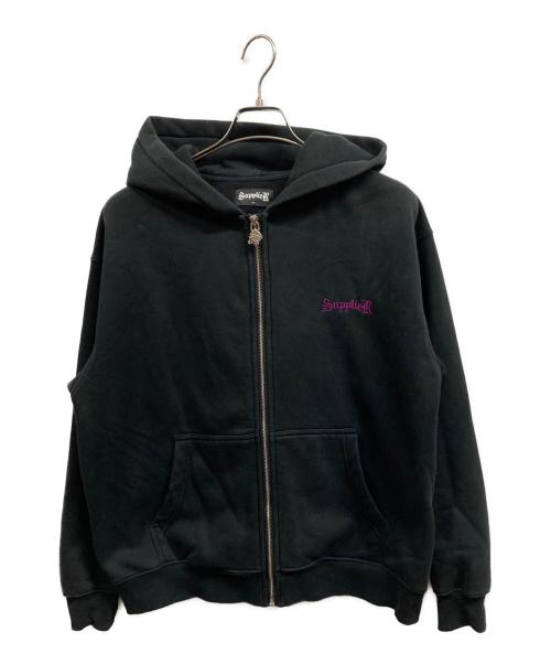 SUPPLIER（サプライヤー）SUPPLIER (サプライヤー) ジップパーカー/SUPPLIERパーカー ブラック サイズ:Mの古着・服飾アイテム