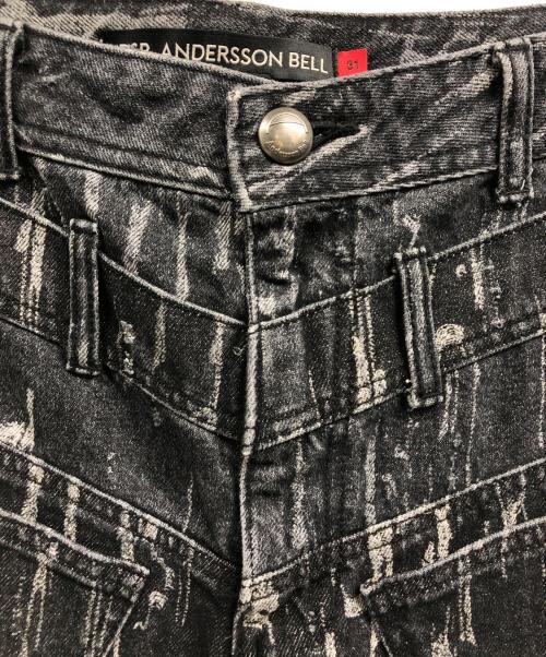 ADSB ANDERSSON BELL（アンダースンベル）ADSB ANDERSSON BELL (アンダースンベル) ストライプデニムパンツ ブラック サイズ:78.5cm (W31)の古着・服飾アイテム
