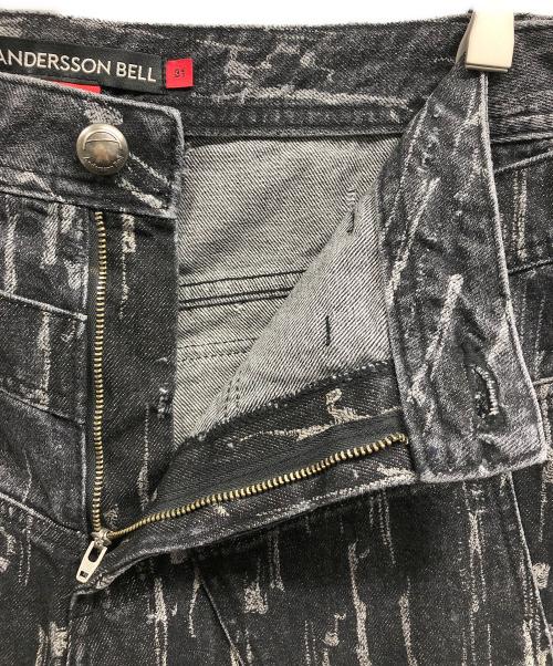 ADSB ANDERSSON BELL（アンダースンベル）ADSB ANDERSSON BELL (アンダースンベル) ストライプデニムパンツ ブラック サイズ:78.5cm (W31)の古着・服飾アイテム