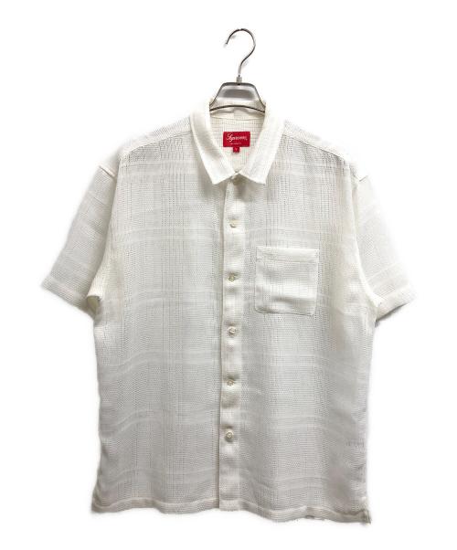 SUPREME（シュプリーム）Supreme (シュプリーム) mesh stripe s/s shirts ホワイト サイズ:Lの古着・服飾アイテム