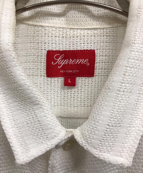 SUPREME（シュプリーム）Supreme (シュプリーム) mesh stripe s/s shirts ホワイト サイズ:Lの古着・服飾アイテム