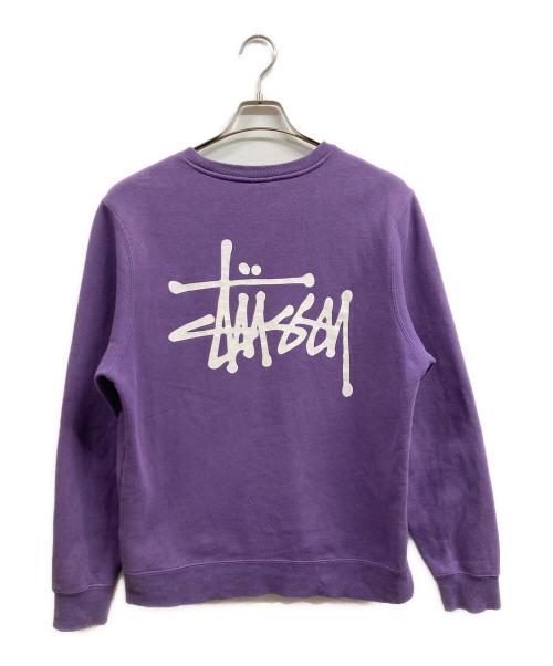 stussy（ステューシー）stussy (ステューシー) ロゴスウェット パープル サイズ:Ｓの古着・服飾アイテム