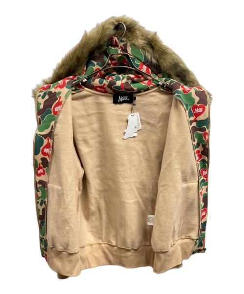MOBB（モブ）MoBB (モブ) HEART DRIP CAMO FUR ZIP HOODIE/MoBBパーカー カーキ サイズ:L 未使用品の古着・服飾アイテム