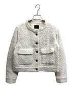 TOMORROW LAND collectionトゥモローランドコレクション）の古着「ノーカラージャケット」｜アイボリー