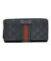 GUCCI (グッチ) グッチシマ ニューウェブ ラウンドジップ長財布 ブラック：25000円