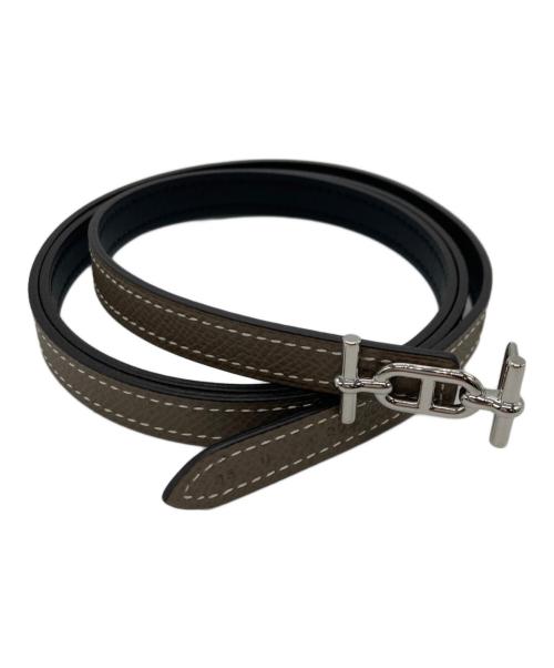 HERMES（エルメス）HERMES (エルメス) アンクルバックル＆レザーベルトキット ブラウン×ブラックの古着・服飾アイテム