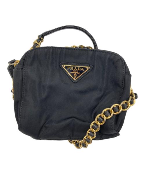 PRADA（プラダ）PRADA (プラダ) ナイロンショルダーバッグ ブラックの古着・服飾アイテム