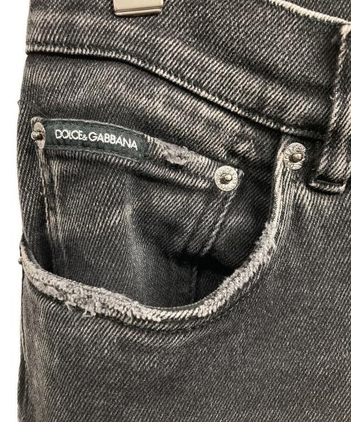 DOLCE & GABBANA（ドルチェ＆ガッバーナ）DOLCE & GABBANA (ドルチェ＆ガッバーナ) バッグプレートスキニーダメージデニムパンツ ブラック サイズ:48の古着・服飾アイテム