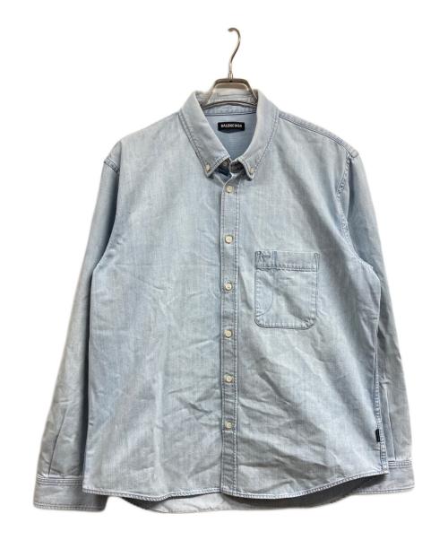 BALENCIAGA（バレンシアガ）BALENCIAGA (バレンシアガ) バックロゴプリント デニムシャツ インディゴ サイズ:38の古着・服飾アイテム