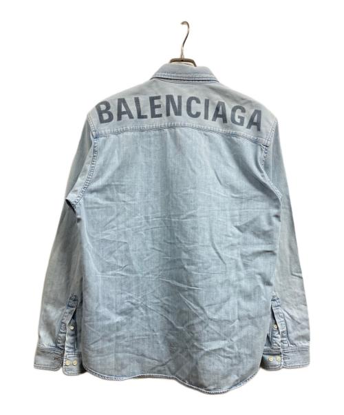 BALENCIAGA（バレンシアガ）BALENCIAGA (バレンシアガ) バックロゴプリント デニムシャツ インディゴ サイズ:38の古着・服飾アイテム