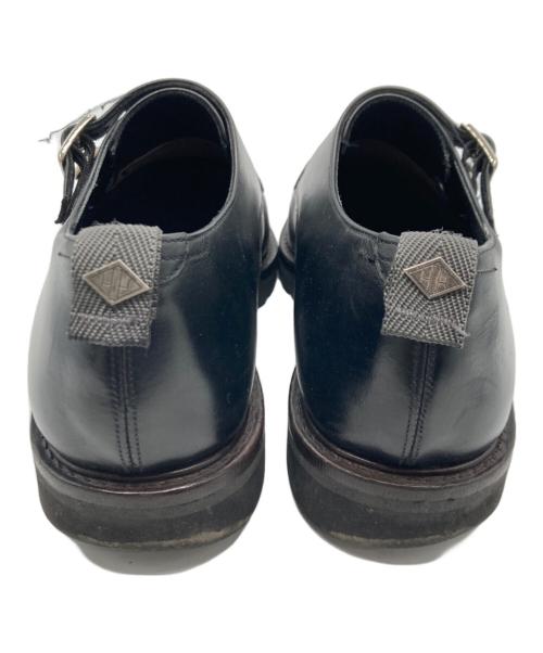 W.H（ダブルエイチ）W.H (ダブルエイチ) ダブルモンクストラップ ブラック サイズ:US 8の古着・服飾アイテム