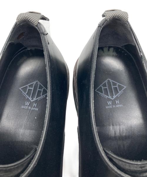 W.H（ダブルエイチ）W.H (ダブルエイチ) ダブルモンクストラップ ブラック サイズ:US 8の古着・服飾アイテム