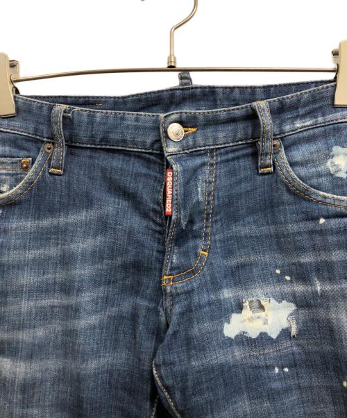 DSQUARED2（ディースクエアード）DSQUARED2 (ディースクエアード) ダメージスキニーデニムパンツ インディゴ サイズ:46の古着・服飾アイテム