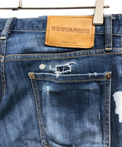 DSQUARED2（ディースクエアード）DSQUARED2 (ディースクエアード) ダメージスキニーデニムパンツ インディゴ サイズ:46の古着・服飾アイテム