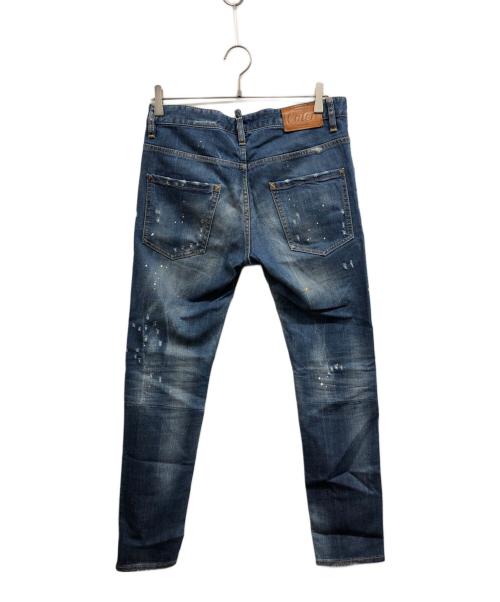 DSQUARED2（ディースクエアード）DSQUARED2 (ディースクエアード) ダメージスキニーデニムパンツ インディゴ サイズ:44の古着・服飾アイテム
