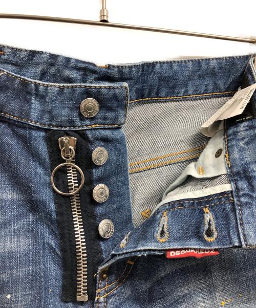DSQUARED2（ディースクエアード）DSQUARED2 (ディースクエアード) ダメージスキニーデニムパンツ インディゴ サイズ:44の古着・服飾アイテム