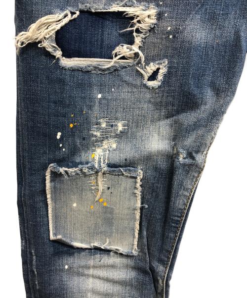 DSQUARED2（ディースクエアード）DSQUARED2 (ディースクエアード) ダメージスキニーデニムパンツ インディゴ サイズ:44の古着・服飾アイテム