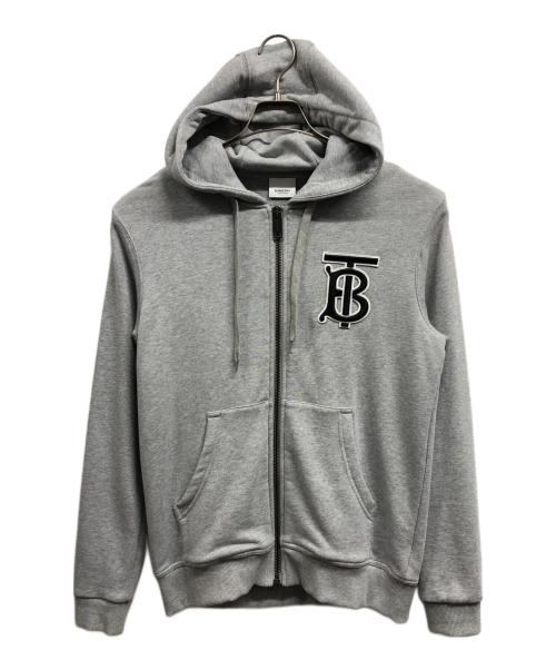 BURBERRY LONDON（バーバリーロンドン）BURBERRY LONDON (バーバリーロンドン) モノグラムモチーフ ジップアップパーカー グレー サイズ:XSの古着・服飾アイテム