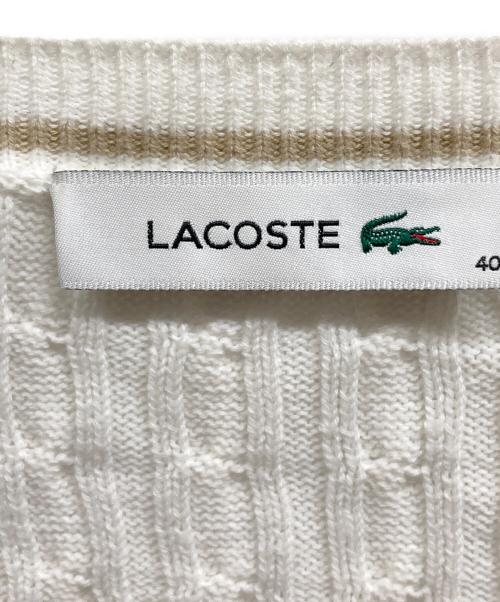 LACOSTE（ラコステ）LACOSTE (ラコステ) ニットカーディガン ホワイト サイズ:40の古着・服飾アイテム
