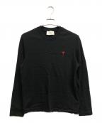 AMI PARISアミ パリス）の古着「ブラック オーガニックコットン Ami de Coeur Tシャツ」｜ブラック