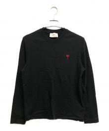 AMI PARIS（アミ パリス）の古着「ブラック オーガニックコットン Ami de Coeur Tシャツ」｜ブラック