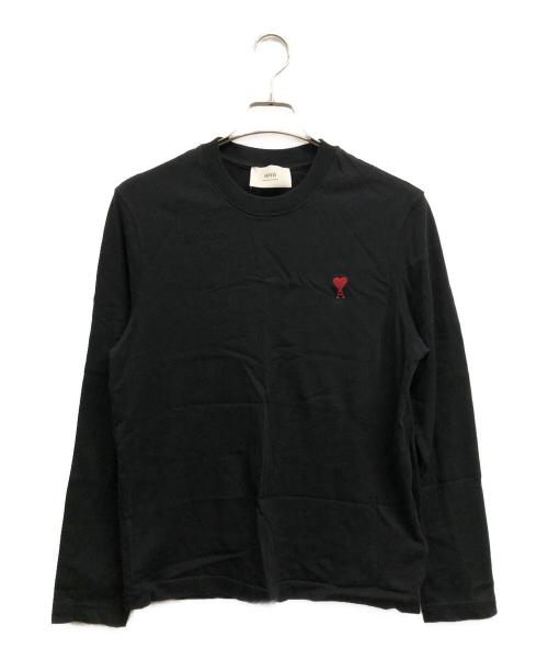 AMI PARIS（アミ パリス）AMI PARIS (アミ パリス) ブラック オーガニックコットン Ami de Coeur Tシャツ ブラック サイズ:Mの古着・服飾アイテム