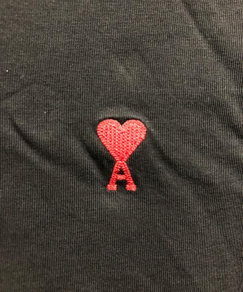 AMI PARIS（アミ パリス）AMI PARIS (アミ パリス) ブラック オーガニックコットン Ami de Coeur Tシャツ ブラック サイズ:Mの古着・服飾アイテム