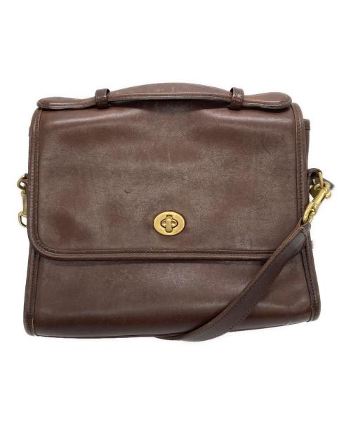 COACH（コーチ）COACH (コーチ) レザーショルダーバッグ ブラウンの古着・服飾アイテム