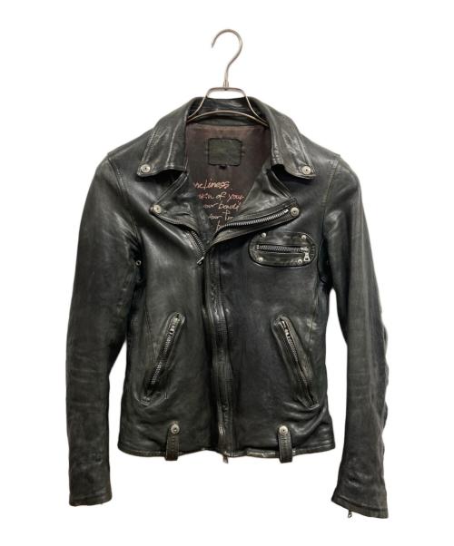 ISAMU KATAYAMA BACKLASH（イサムカタヤマ・バックラッシュ）ISAMU KATAYAMA BACKLASH (イサムカタヤマ・バックラッシュ) ダブルライダースレザージャケット ブラック サイズ:XSの古着・服飾アイテム