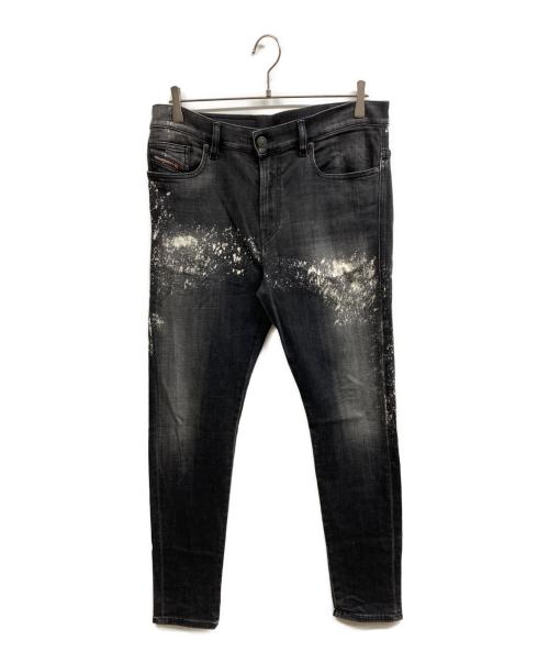 DIESEL（ディーゼル）DIESEL (ディーゼル) ブリーチ加工デニムパンツ ブラック サイズ:33の古着・服飾アイテム