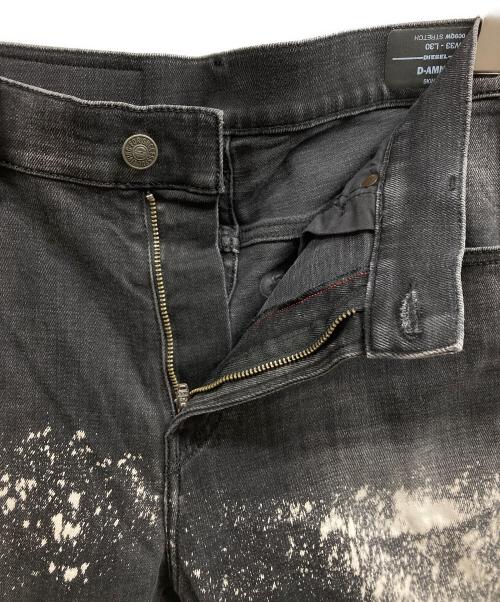 DIESEL（ディーゼル）DIESEL (ディーゼル) ブリーチ加工デニムパンツ ブラック サイズ:33の古着・服飾アイテム