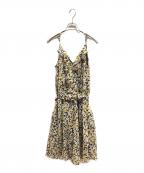 Karl Lagerfeldカール ラガーフェルド）の古着「SLEEVELESS RUFFLE PRINTED DRES/KARL LAGERFELDワンピース」｜イエロー