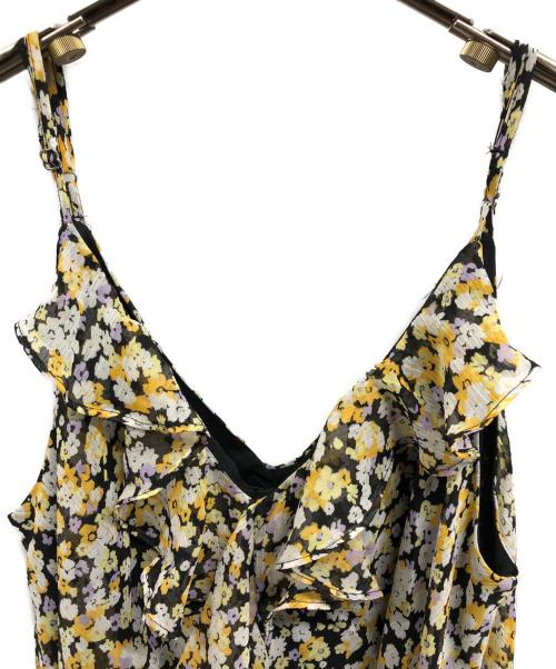 Karl Lagerfeld（カール ラガーフェルド）KARL LAGERFELD (カール ラガーフェルド) SLEEVELESS RUFFLE PRINTED DRES/KARL LAGERFELDワンピース イエロー サイズ:10の古着・服飾アイテム