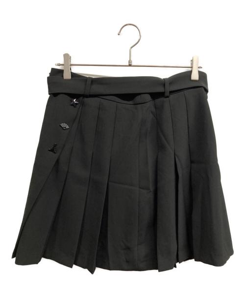 Karl Lagerfeld（カール ラガーフェルド）KARL LAGERFELD (カール ラガーフェルド) プリーツスカート ブラック サイズ:10の古着・服飾アイテム
