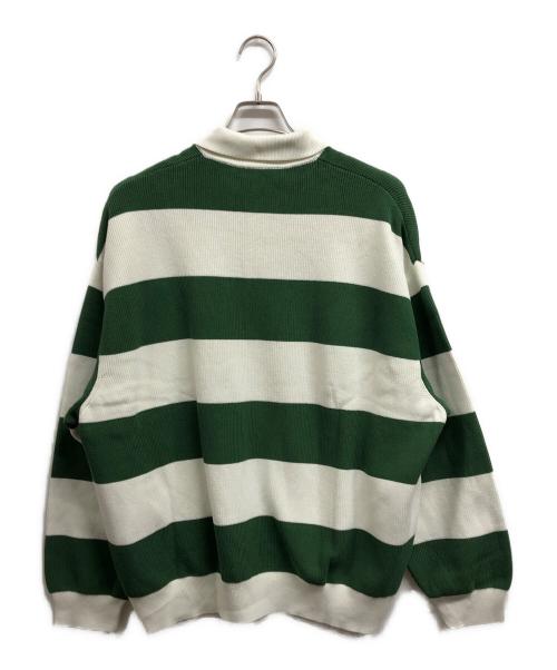 LACOSTE（ラコステ）LACOSTE (ラコステ) ニットポロシャツ グリーン×アイボリー サイズ:44の古着・服飾アイテム