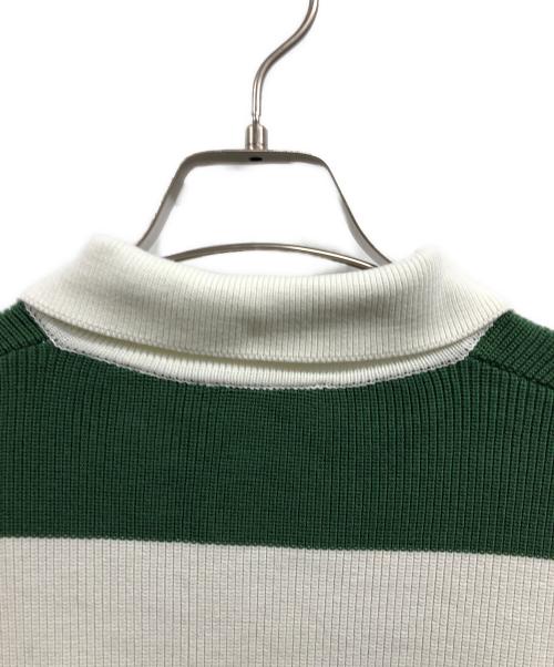 LACOSTE（ラコステ）LACOSTE (ラコステ) ニットポロシャツ グリーン×アイボリー サイズ:44の古着・服飾アイテム