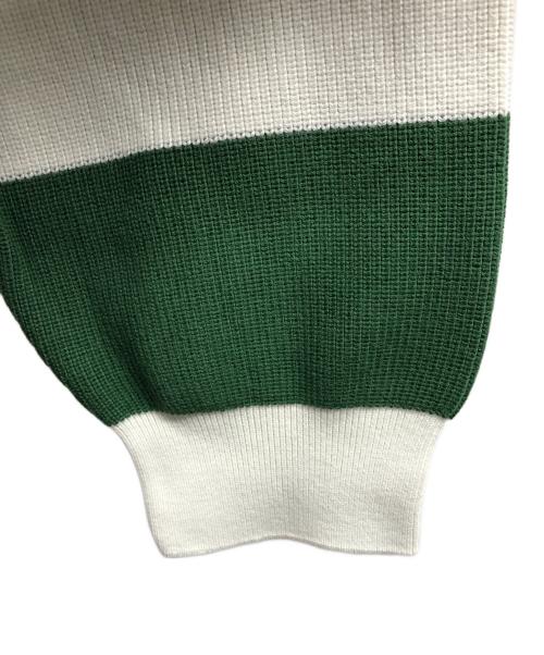 LACOSTE（ラコステ）LACOSTE (ラコステ) ニットポロシャツ グリーン×アイボリー サイズ:44の古着・服飾アイテム