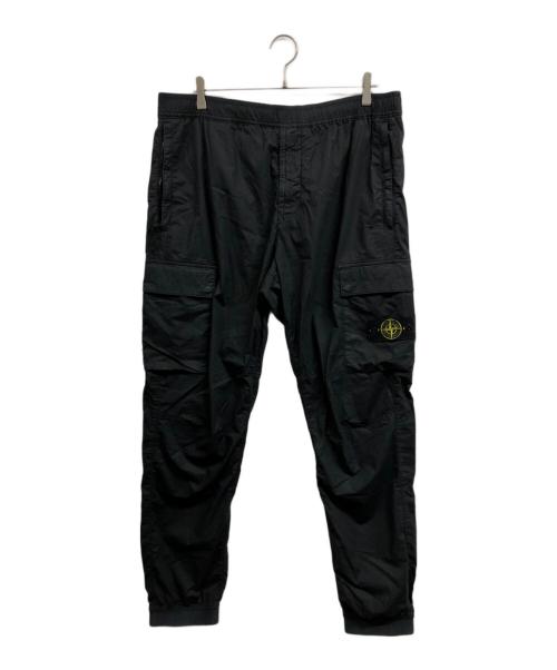 STONE ISLAND（ストーンアイランド）STONE ISLAND (ストーンアイランド) ガーメントダイ ストレッチ テーパード カーゴパンツ ブラック サイズ:38の古着・服飾アイテム