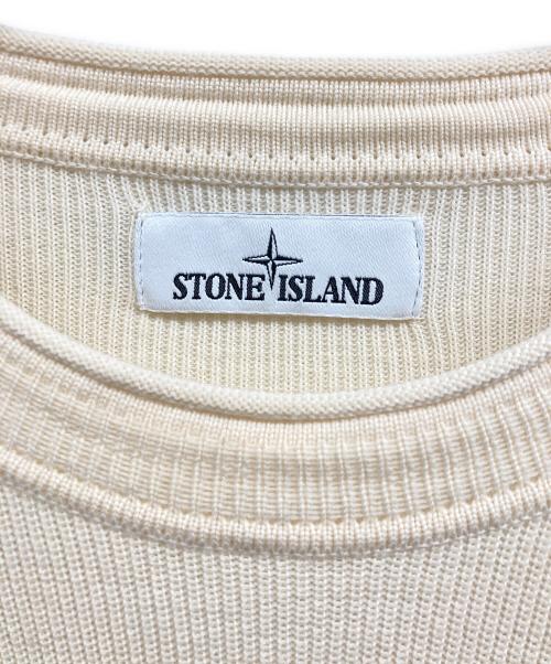STONE ISLAND（ストーンアイランド）STONE ISLAND (ストーンアイランド) クルーネックニット アイボリー サイズ:XLの古着・服飾アイテム