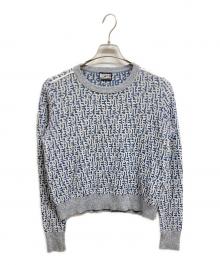 DIESEL（ディーゼル）の古着「ロゴジャガードセーター/DIESELニット」｜グレー